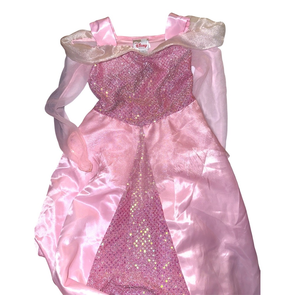 Disney Store Aurora Sleeping Beauty Pink Sequin Costume Dress Kids 4/5 XS